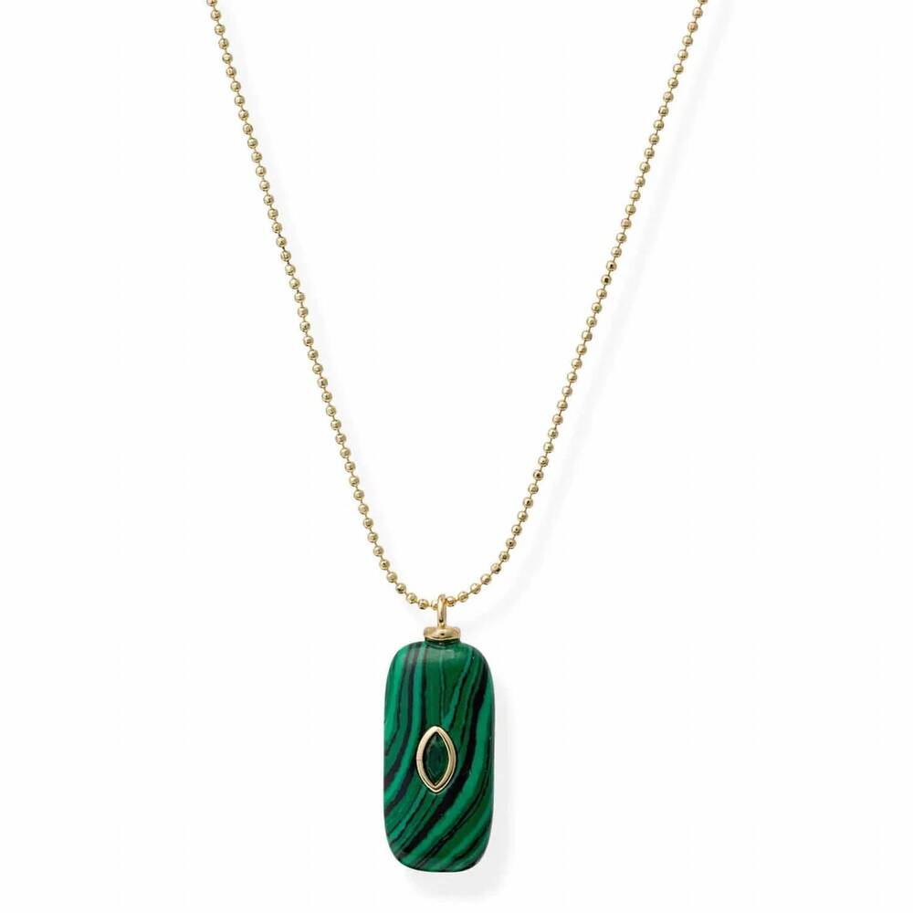 NEW BRACHA women's ariana stone necklace in malachite